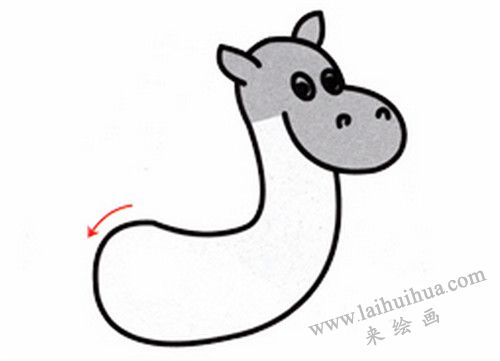 斑馬的身體，斑馬簡(jiǎn)筆畫畫法步驟二