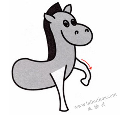 斑馬前腿，斑馬簡(jiǎn)筆畫畫法步驟四