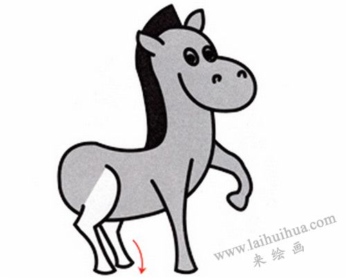 斑馬的后腿，斑馬簡(jiǎn)筆畫畫法步驟五