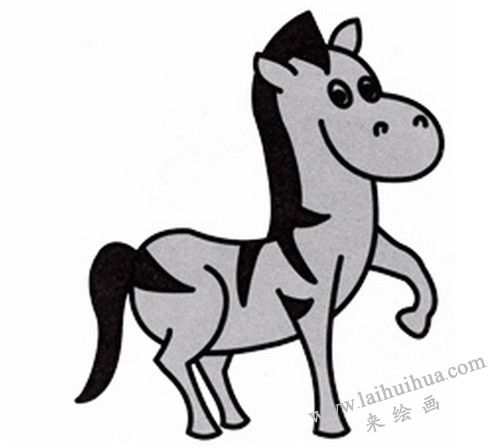 斑馬的尾巴，斑馬簡(jiǎn)筆畫畫法步驟六