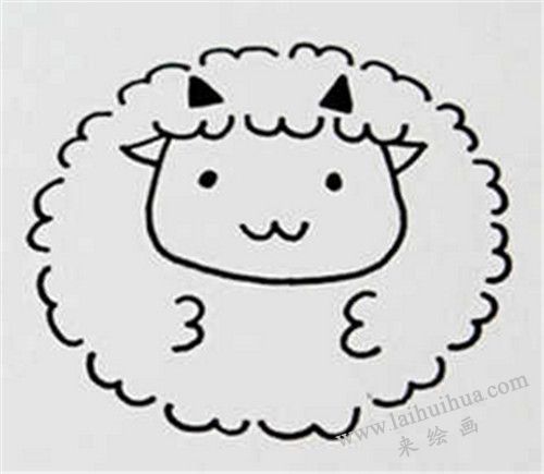 小綿羊簡(jiǎn)筆畫畫法步驟七
