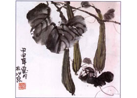 絲瓜水墨畫