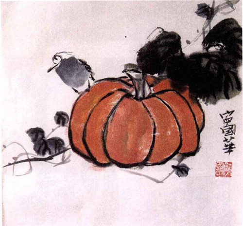 南瓜水墨畫畫法步驟