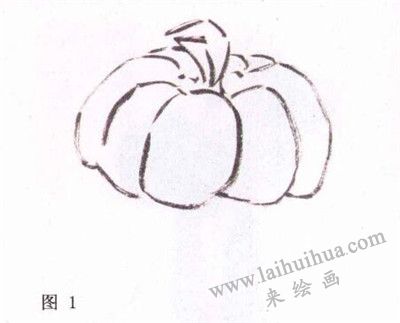 南瓜的水墨畫法步驟一