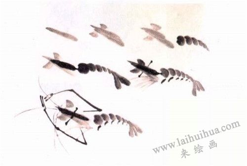 青蝦水墨畫(huà)畫(huà)法
