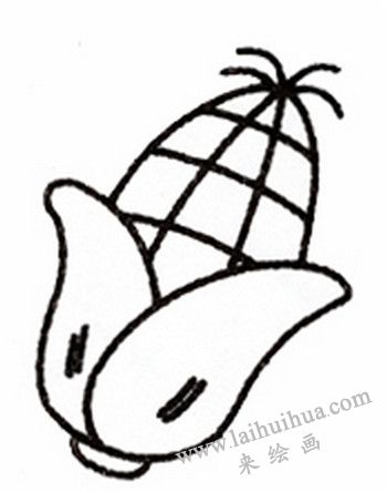 玉米簡(jiǎn)筆畫(huà)畫(huà)法步驟五