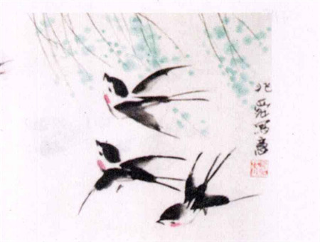 燕子水墨畫畫法步驟