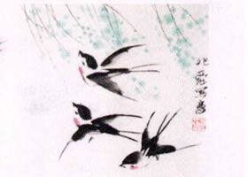 燕子水墨畫畫法步驟