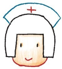 帽子，護(hù)士簡(jiǎn)筆畫畫法步驟二