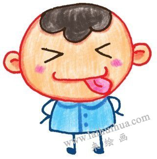 腿，色鉛筆男孩簡筆畫畫法步驟三