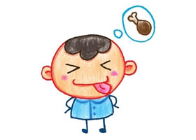 男孩色鉛筆簡筆畫