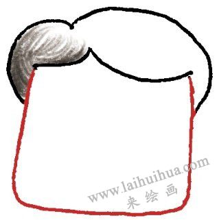 頭發(fā)，爸爸色鉛筆簡(jiǎn)筆畫畫法步驟二