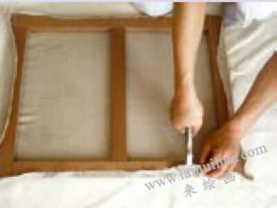 油畫(huà)布的繃裝步驟六