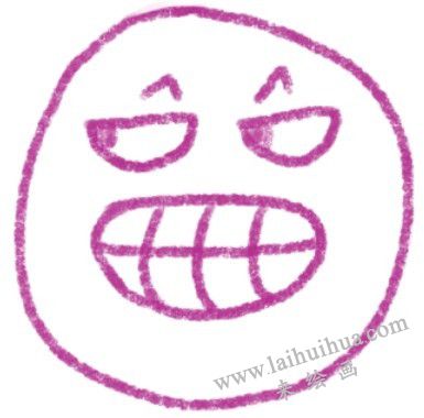 嘴巴，表情色鉛筆簡筆畫畫法步驟三