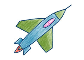 戰(zhàn)斗機(jī)色鉛筆簡(jiǎn)筆畫