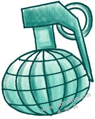手雷色鉛筆簡筆畫畫法步驟四