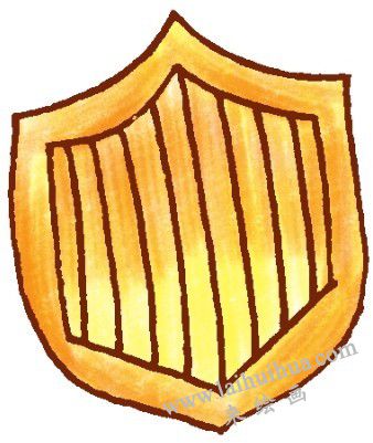 盾牌色鉛筆簡(jiǎn)筆畫(huà)畫(huà)法步二