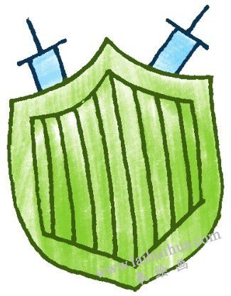 劍，盾牌色鉛筆簡(jiǎn)筆畫(huà)畫(huà)法步三