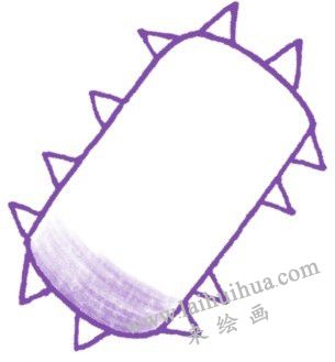 狼牙棒色鉛筆簡(jiǎn)筆畫畫法步驟二