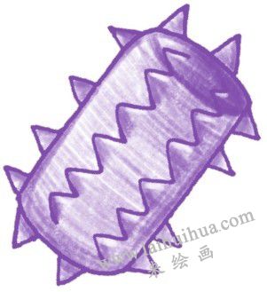 狼牙棒色鉛筆簡(jiǎn)筆畫畫法步驟三