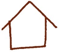 三角形房子，教堂色鉛筆簡(jiǎn)筆畫(huà)畫(huà)法步驟一
