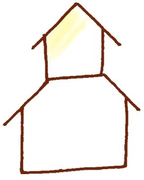 教堂色鉛筆簡(jiǎn)筆畫(huà)畫(huà)法步驟二