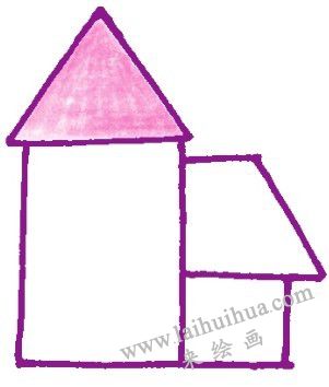 風(fēng)車色鉛筆簡(jiǎn)筆畫畫法步驟二