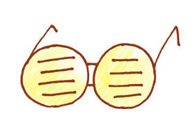 眼鏡色鉛筆簡筆畫