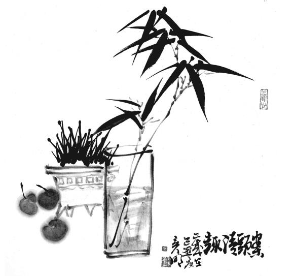 國畫竹子畫法步驟范例一