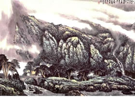 《溪峪云煙》山水畫