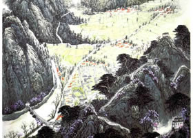 《長(zhǎng)城腳下春意濃》山水畫(huà)