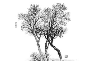 春季雜樹畫法