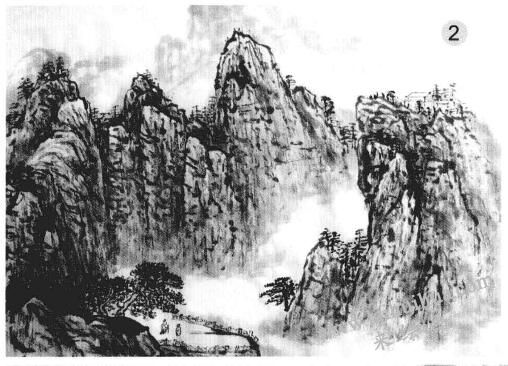 群山的畫法步驟二