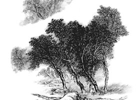 煙中樹(shù)的畫(huà)法
