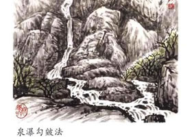 山水畫(huà)泉瀑的勾皴畫(huà)法