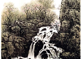 山水畫(huà)泉瀑的結(jié)網(wǎng)畫(huà)法