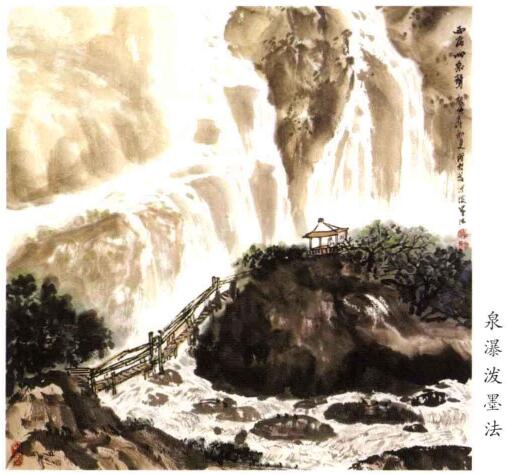 山水畫泉瀑的潑墨法