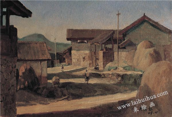 古鎮(zhèn)　布面油畫