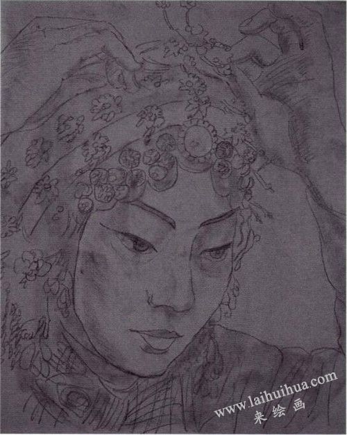 梅蘭芳頭像油畫作畫步驟一