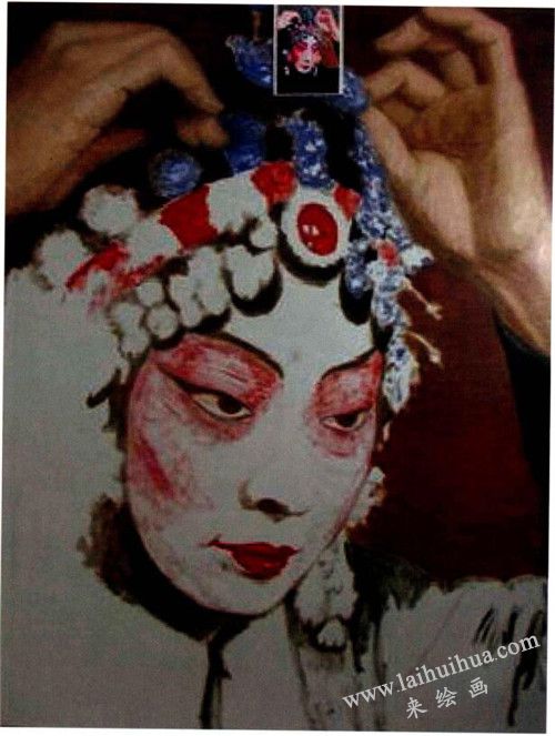 梅蘭芳頭像油畫作畫步驟五