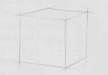 立方體素描畫法步驟01   范例一