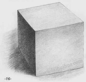 立方體素描畫法步驟06   范例二