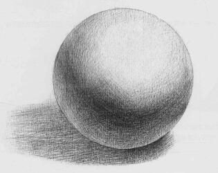 球體素描畫法步驟06   范例二
