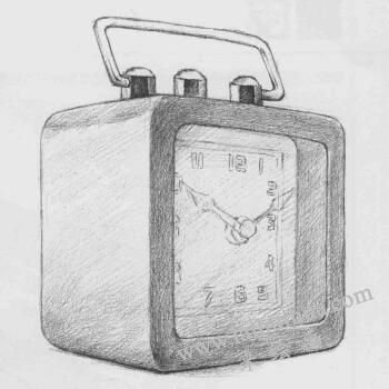 素描鬧鐘的畫法步驟03
