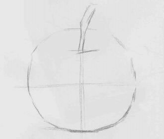 蘋果素描畫法步驟01
