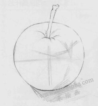 蘋果素描畫法步驟02