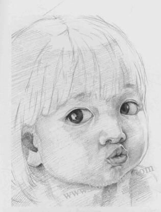 小孩素描畫法步驟07