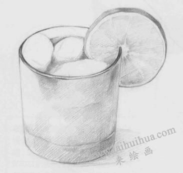 玻璃杯素描畫法步驟08