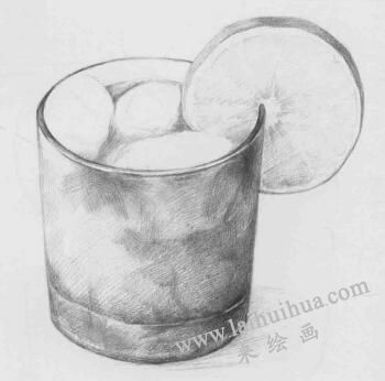 玻璃杯素描畫法步驟09
