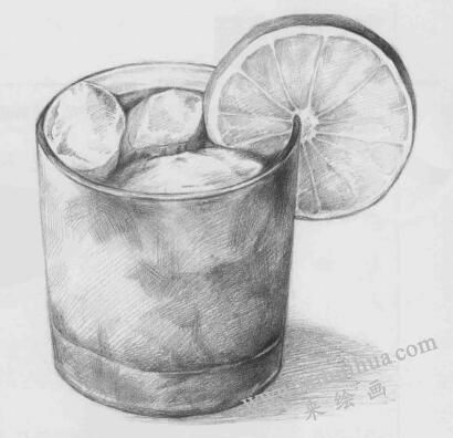 玻璃杯素描畫法步驟11